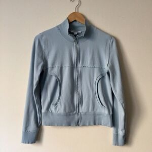 Express Light Blue Full-Zip Moto Style Jacket | S
